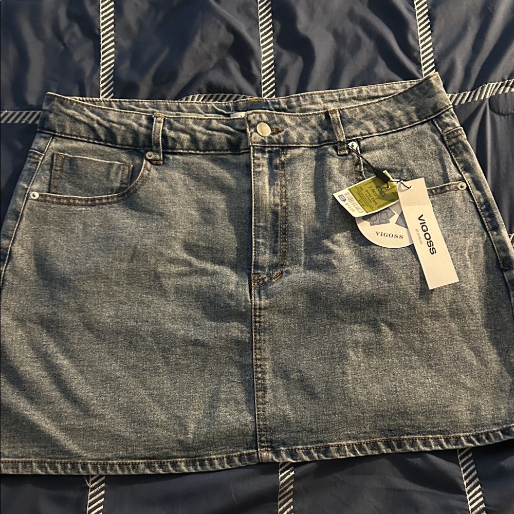 Vigoss Women's Mini Denim Skirt - Classic Blue
